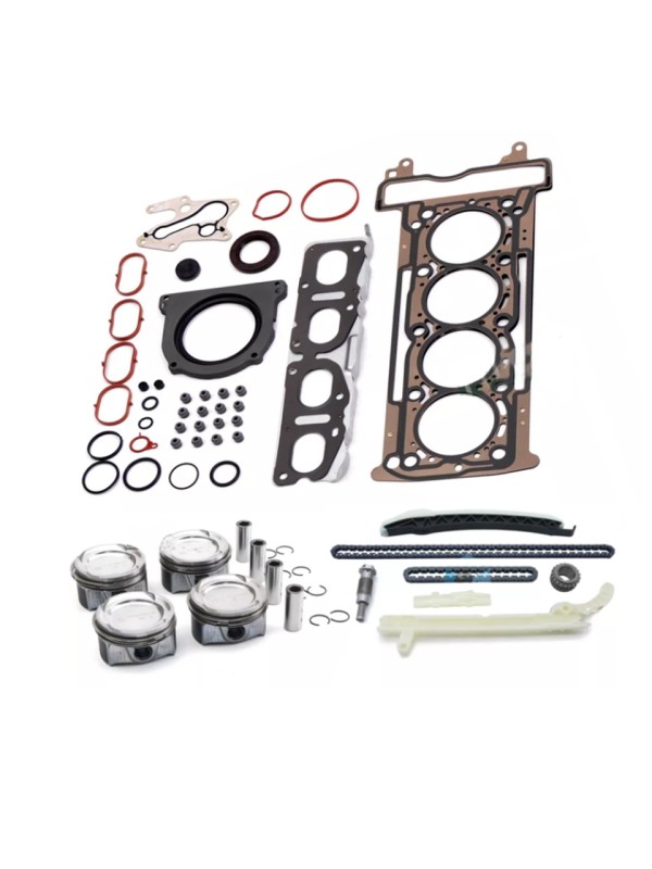 Durable, sealed, adaptable piston timing chain kit